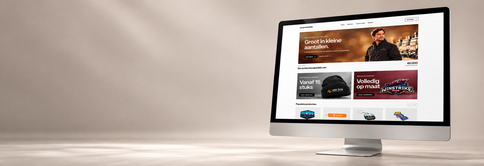 iMac met Reclamehuys klantportaal